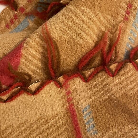 Baby Pepperell Vintage Tufted Brown Plaid Crib Blanket Yellow Duck Fringe 26x35 - Picture 11 of 12